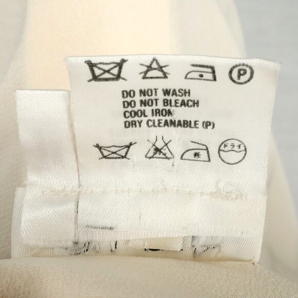 Laurel Escada Top Womens 6 Ivory Silk Blouse Embroidered Shoulder Pads Vintage - Picture 13 of 16